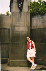 Me with a Shakespeare statue in Philly.