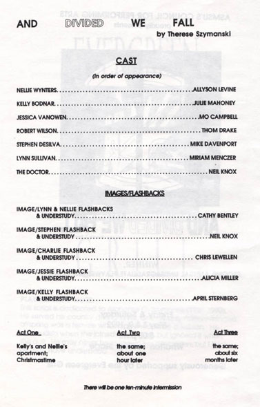 inside front cover of program.